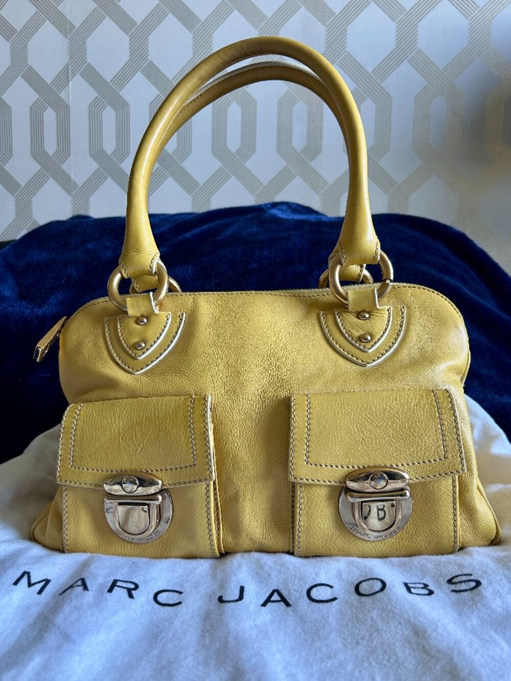 Vintage Y2K Archival Marc Jacobs Yellow Leather Blake Satchel Bag - Spring 2006